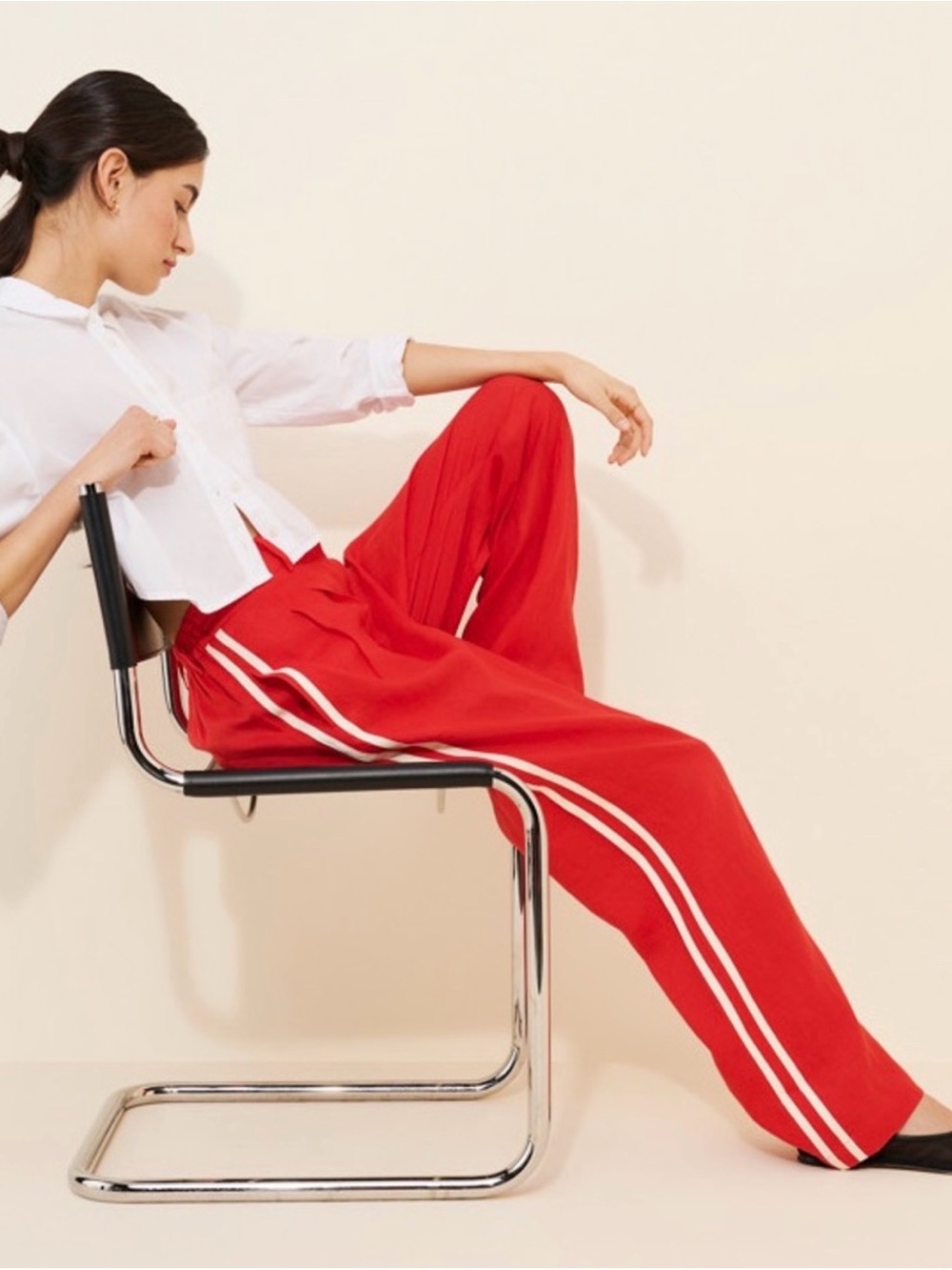 DONNI Linen Stripe Pant